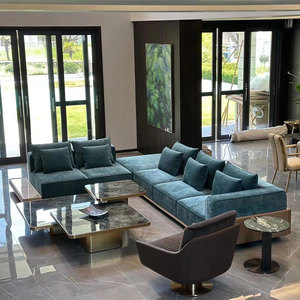 Sofá Modular en Forma de L para Sala de Estar, Muebles Modernos de Lujo, Material de Tela Italiana de Lujo - Product Image 6