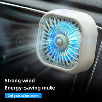 Ventilateur de refroidissement de voiture avec rotation à 360 degrés, 3 vitesses réglables, sortie d'air, amplificateur USB 5V, ventilateur de refroidissement avec lumière