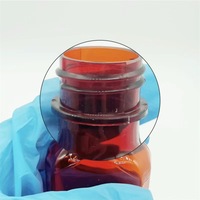 Flacon ovale en PET ambré avec bouchons CR pour sirop, disponible en tailles 1oz, 2oz, 3oz, 4oz, 6oz, 8oz, 12oz, 16oz, pour pharmacie sur ordonnance.