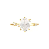 Geometrische Trendy Ei Vorm Diamanten Ring In 18K Vergulde S925 Sterling Zilver Engagement Wedding Ring