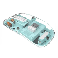 Souris optique sans fil mini transparente, ultra-fine, silencieuse, rechargeable, avec rétroéclairage LED pour le gaming, en stock