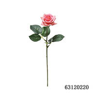 Rose artificielle à tige unique en tissu, fausse fleur de rose pour la décoration de mariage et de la maison