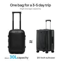 Sac à dos convertible 20 pouces 7728-1 avec technologie de compression automatique, séparation sec-humide et port USB, sac à dos de voyage durable