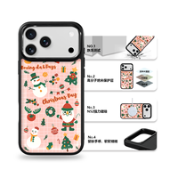 Coque de téléphone AG Feeling Black Edge avec motif de Noël doré pour iPhone 17, 17 Pro Max, 16 Pro, 15, 15 Pro Max, 15 Pro, 14 Pro Max – Coque magnétique
