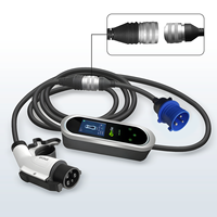 Chargeur de voiture électrique portable Zencar 32A 220V EVSE avec adaptateurs Schuko + CEE bleu, application Wifi, J1772 Type 1 7kW