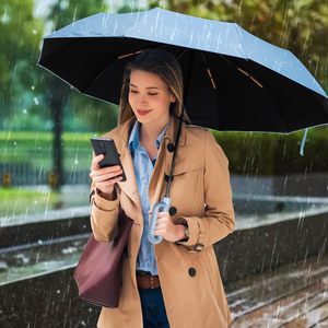 Sombrilla Automática de Protección Solar al por Mayor, 8 Varillas, Doble Uso para Sol y Lluvia, Sombrilla Plegable de 3 Secciones para Negocios con Logotipo Personalizado - Product Image 5