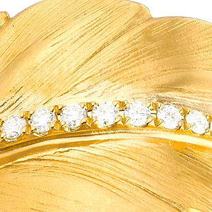 Bague unisexe innovante en or 18 carats de style ouvert avec plume incrustée de diamants Style classique et élégant - Product Image 2