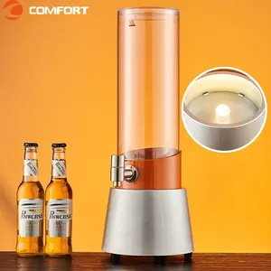 Plastic Barrel Wine Beverage Dispenser 1.5L/3L Cold Drink Beer Tower  Dispenser - China Beverrage Dispenser and Beer Tower with Ice Tube price