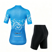 Traje de Ciclismo Azul Ligero y Transpirable para Mujer, Ecológico, con Múltiples Opciones de Diseño, Pantalones Cortos Personalizables, Resistente al Viento