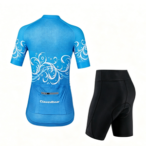 Tenue de cyclisme personnalisable pour femmes, respirante et écologique, avec plusieurs options de design, maillot et pantalon personnalisables, rembourrés, pour club et course - Product Image 5