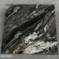 Topseller 800x800mm Glänzende Dunkle Marmor-Porzellan-Bodenfliesen für Hotel Villa Wohnzimmer Nigeria Südafrika