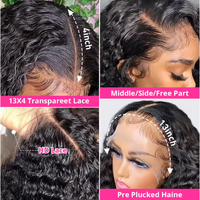 Pelucas de Cabello Humano Virgen Vietnamita 100% Sin Procesar, Ondulado Profundo, 13x4 13x6, Peluca de Encaje Completo HD Sin Pegamento para Mujeres Negras