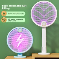 Nouvelle Lampe Anti-Moustiques Électrique Murale Pliable 2-en-1 pour Usage Domestique, Alimentée par Batterie au Lithium, avec Flamme UV pour Moustiques