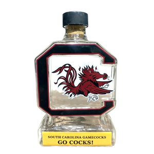Botella de Licor de Vidrio con Temática de <span class=keywords><strong>Carolina</strong></span> del <span class=keywords><strong>Sur</strong></span>, Decantador Grabado Personalizado con el Logotipo GO COCKS, Botella Coleccionable para Aficionados - Product Image 1