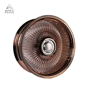 זהב רוז 5x120 5x114.3 5x127 חוט פלדה מדהים דיבר רימות מזויף חדש 20 22 24 26 גלגלי אינץ 'לקאדלק - Product Image 3