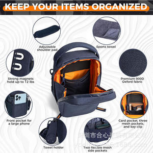 Bolsa de Gimnasio Magnética Resistente, Informal, para Deportes de Interior, con Correa para el Hombro, para Botella de Agua, Forro de Poliéster - Product Image 4