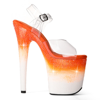 Chaussures de mariage sexy à lacets de 20 cm (8 pouces), talons transparents en PVC pour pole dance, plateformes pour danseuses exotiques, talons aiguilles personnalisés