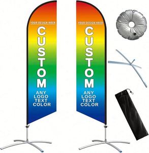 Drapeau de plage personnalisé le plus vendu pour la publicité intérieure et extérieure, impression simple ou double face, drapeaux et bannières promotionnels - Product Image 3