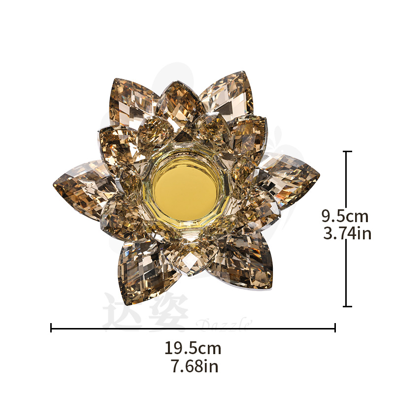 Large champagne-colored lotus candlestick