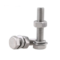 Assortiment de boulons à tête hexagonale, d'écrous et de rondelles plates à ressort en acier inoxydable super duplex M24 M40 2507 2205 904L 1.4410 pour usage intensif
