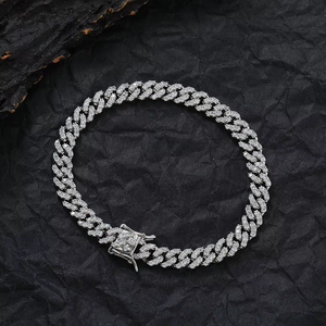 6Mm Women's Thin <b>Cuban</b> Bracelet, Copper Inlaid Zircon <b>Cuban</b> Bracelet With 3 Zircons. Tanjing Fashion Lijing Necklace - Product Image 3