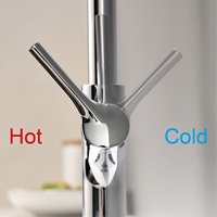 Robinet de cuisine à poignée unique, sans plomb, UPC NSF 61 9, avec douchette extractible à 2 fonctions, mélangeur, finition chrome premium, zinc