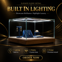 Vitrine de présentation de bijoux en verre trempé LED sur mesure, conçue par des experts, directement de l'usine, pour les boutiques de montres - MOQ 1 pièce