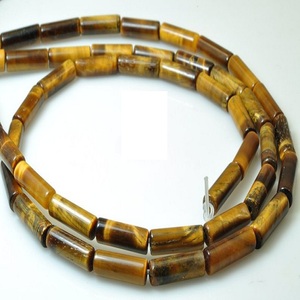 Cuentas de tubo de cristal de ágata de Ojos de tigre Natural de alta calidad, hebras marrones sueltas para cuentas de tubo de cilindro de joyería - Product Image 5
