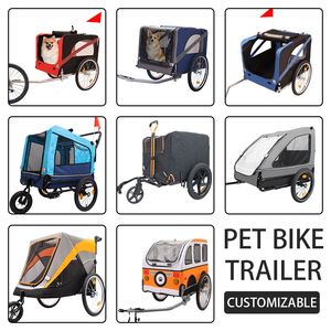 Passeggino per cani pieghevole pesante grande capacità di trasporto per animali da viaggio all'aperto carrello in tessuto Oxford <span class=keywords><strong>Trolley</strong></span> in rete traspirante - Product Image 4