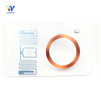 Carte intelligente transparente en PVC T5577 double fréquence, étanche et résistante aux intempéries, 125 kHz 13,56 MHz NFC pour paiement de membres et utilisation hôtelière