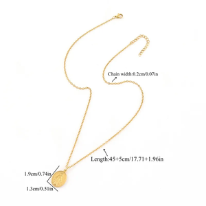 Collar de disco de oro de estilo Vintage para mujer, cadena de cuerda de acero inoxidable de diseño Simple, collares de cadenas de moda India directa de perlas - Product Image 3