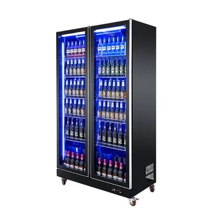 Best Selling 1/2/3/ Glass Door Multicolor LED Light Beer Red Wine Display Refrigerators Fan Cooling Fridge Bar Coolers Freezers