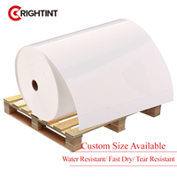 Rouleau géant de papier autocollant en polyester Memjet 100 microns avec adhésif acrylique permanent pour les usines d'impression d'étiquettes