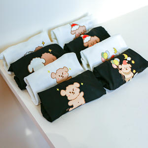 Teddy Bichon kaos putih baju anjing baju katun lengan pendek musim panas pakaian hewan peliharaan nyaman bernapas dengan pola cetak kustom - Product Image 4