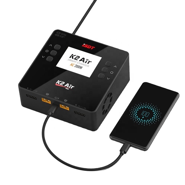 ISDT K2 Air AC 200W DC 500Wx2 20A Dual Channel Balance Lipo Charger Discharger for Lipo Nimh Pb Battery Rc Toy Parts