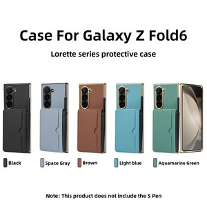 เหมาะสำหรับโทรศัพท์พับได้ซีรีส์ Z Fold รวมถึง Fold 6: ที่ใส่ปากกา, ช่องใส่บัตร, ขาตั้ง, กรอบเคลือบไฟฟ้า และ - Product Image 3