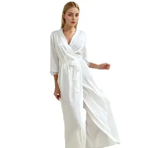 สไตล์ใหม่หลวมสบายฤดูใบไม้ผลิ Nightgown ผู้ผลิต Loungewear ผู้หญิงขายส่งนุ่มเสื้อคลุมอาบน้ําที่กําหนดเอง