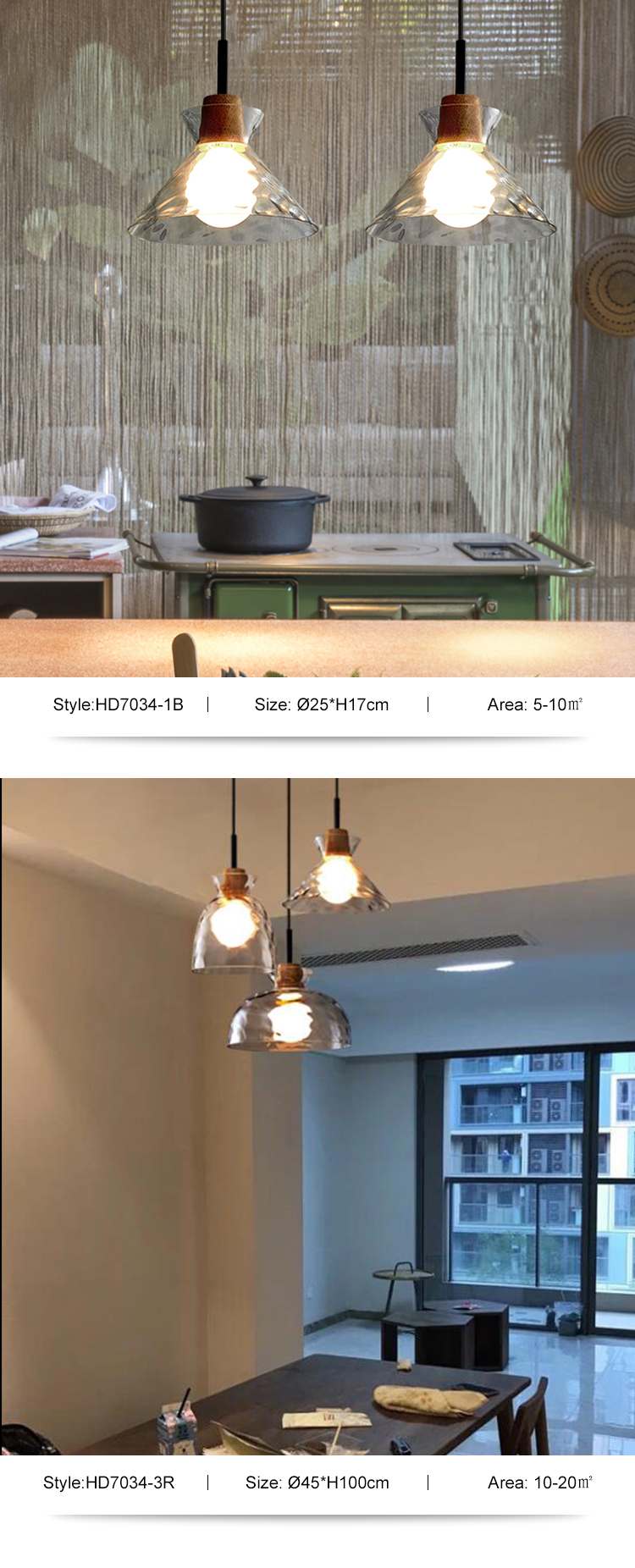 Factory Wholesale Price Decoration Shop Home Restaurant Modern Glass Chandelier Pendant Light