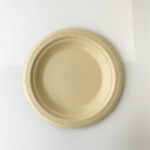 KM personalizado 9 pulgadas 10 pulgadas biodegradable redondo Natural plato <span class=keywords><strong>cero</strong></span> residuos bagazo plato de cena caña de azúcar vajilla - Product Image 3