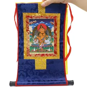 티베트 부처님 패턴 노란색 Jambhala Thangka