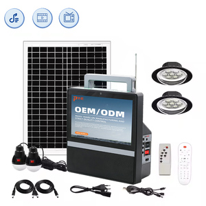 PicoSolar ST009 Pine 10inch Portable Solar <b>TV</b> System 20W Solar FM Radio 12V7AH Battery 2 UFO Shape Lights-Off-Grid ST009 12V DCT - Product Image 5