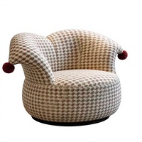 Fauteuil pivotant décoratif original en tissu, canapé simple rond pour salon