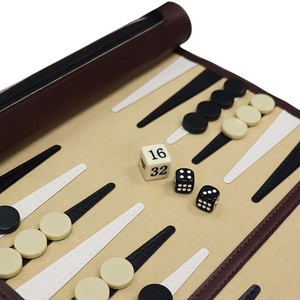 Ensemble de <span class=keywords><strong>Jeu</strong></span> d'Échecs et de Backgammon Roulable Portable <span class=keywords><strong>en</strong></span> Similicuir, Tapis Pliant pour Jeux de Société de Voyage pour Enfants et Adultes, Camping <span class=keywords><strong>en</strong></span> Plein Air - Product Image 2