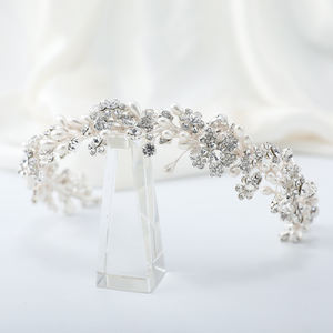 Nouvelle couronne et diadèmes de mariage en cristal fait à la main, fleur en strass PU, accessoires de coiffure de mariée, spectacle de bal, reine - Product Image 4