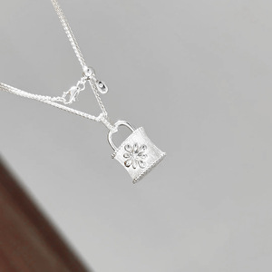 Collar de Plata de Ley 925 con 3 circonitas, dijes de plata 925 de ley certificada, collares de moissanita de 1 quilate de Plata de Ley 925 - Product Image 1