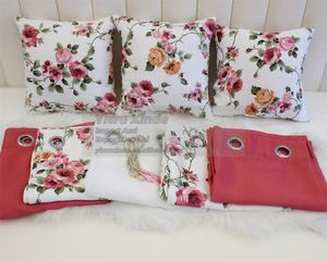 Cortinas Opacas con Estampado Digital de Flores, Decoración para Ventanas, Cortinas Florales Coloridas con Funda de Cojín para la Sala de Estar - Product Image 4