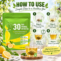Sachets de thé bien-être aux herbes et au citron de marque privée pour le soutien du métabolisme et l'équilibre digestif quotidien, 30 sachets, fabricant OEM ODM