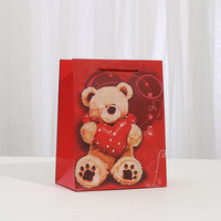 Sac d'emballage en papier kraft imprimé ours d'amour de dessin animé Style Ins pour cadeaux d'anniversaire de la Saint-Valentin Couples pour l'artisanat de thé au lait