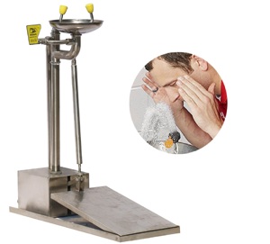 Lavabo de acero inoxidable con doble cabezal de pulverización, a prueba de polvo, con interruptor <span class=keywords><strong>manual</strong></span>, para lavado facial, almacenamiento de agua, ducha de emergencia y estación de lavado de ojos - Product Image 4