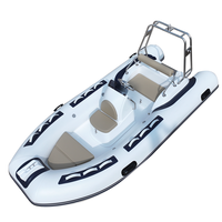 Bateau pneumatique à coque en V profond CE certifié 14 pieds RIB390C en fibre de verre Hypalon PVC, stable pour la pêche, la croisière et la dérive